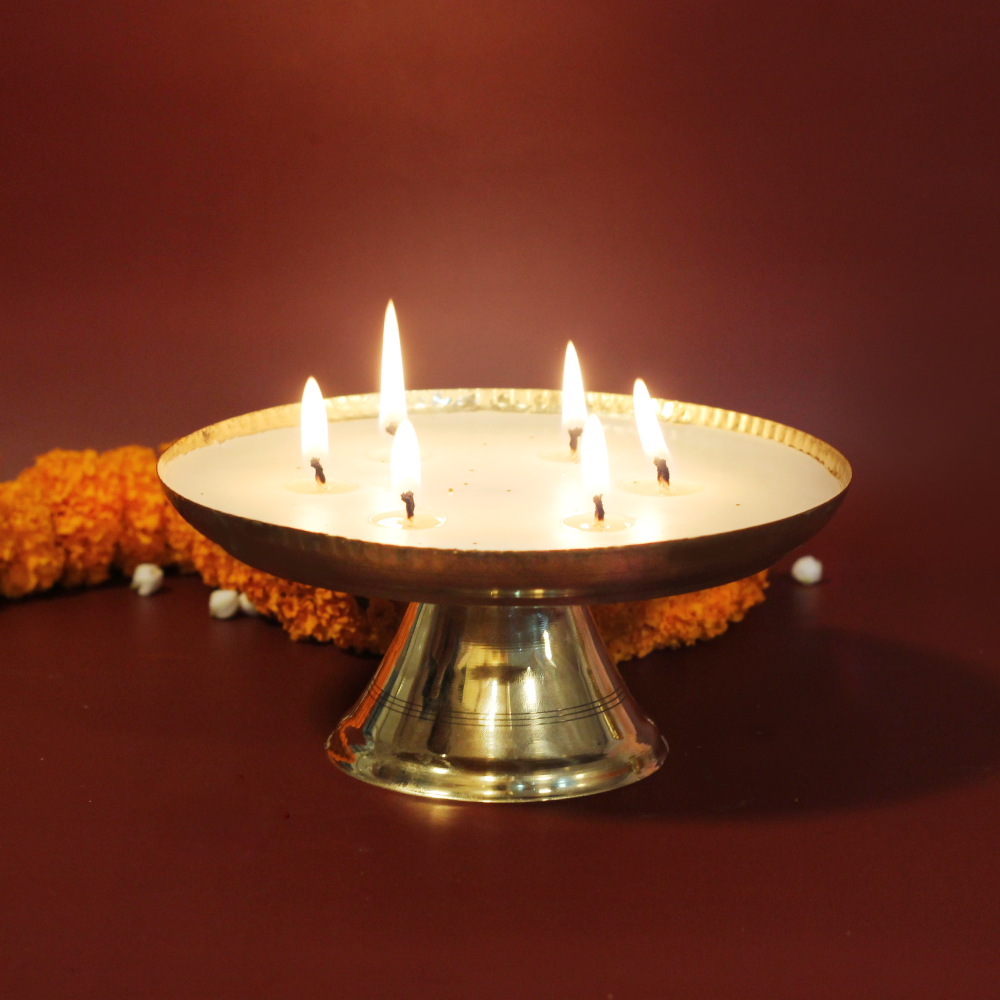 Brass Urli Soy Candle- Scented Twin Flames India