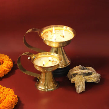 Brass Dhuni Soy Candle- Scented Twin Flames India