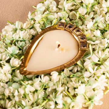 Brass Diya (Box of 6)- Scented (Big) Twin Flames India