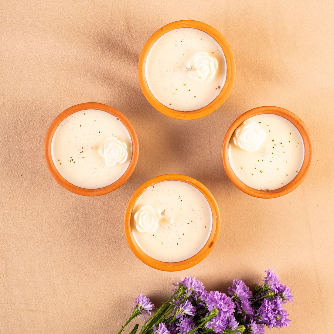 Earthen Candle (Scented) Twin Flames India
