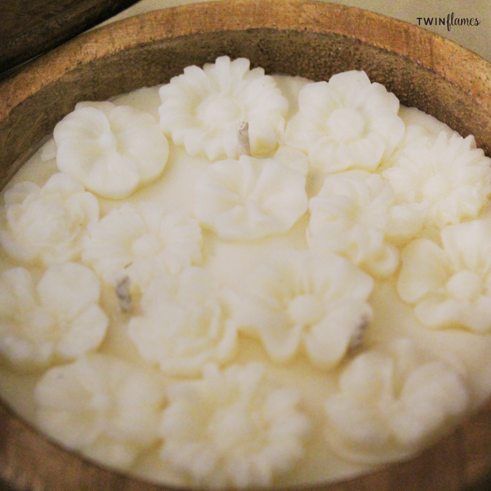 Wildflower Wooden Soy Scented Candle (3-wick) Twin Flames India
