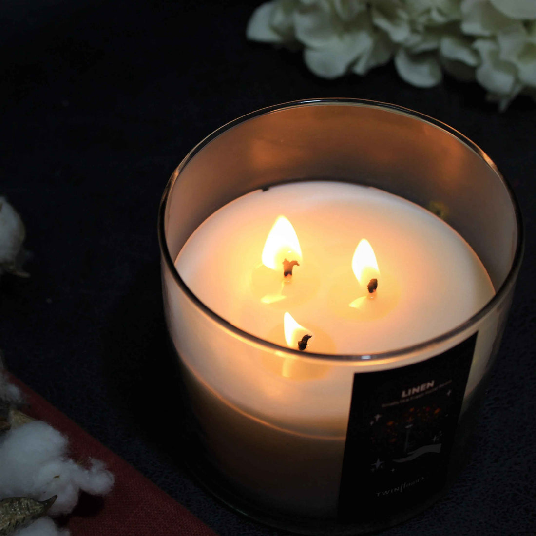 Linen 3-Wick Soy Candle | Casa Collection
