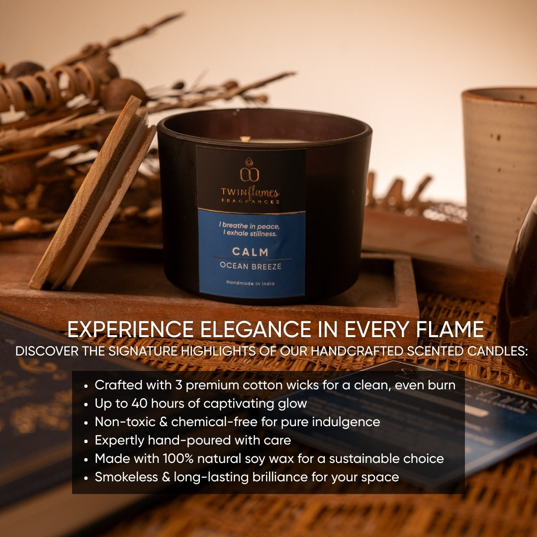 Calm – Ocean Breeze Scented Affirmation Candle