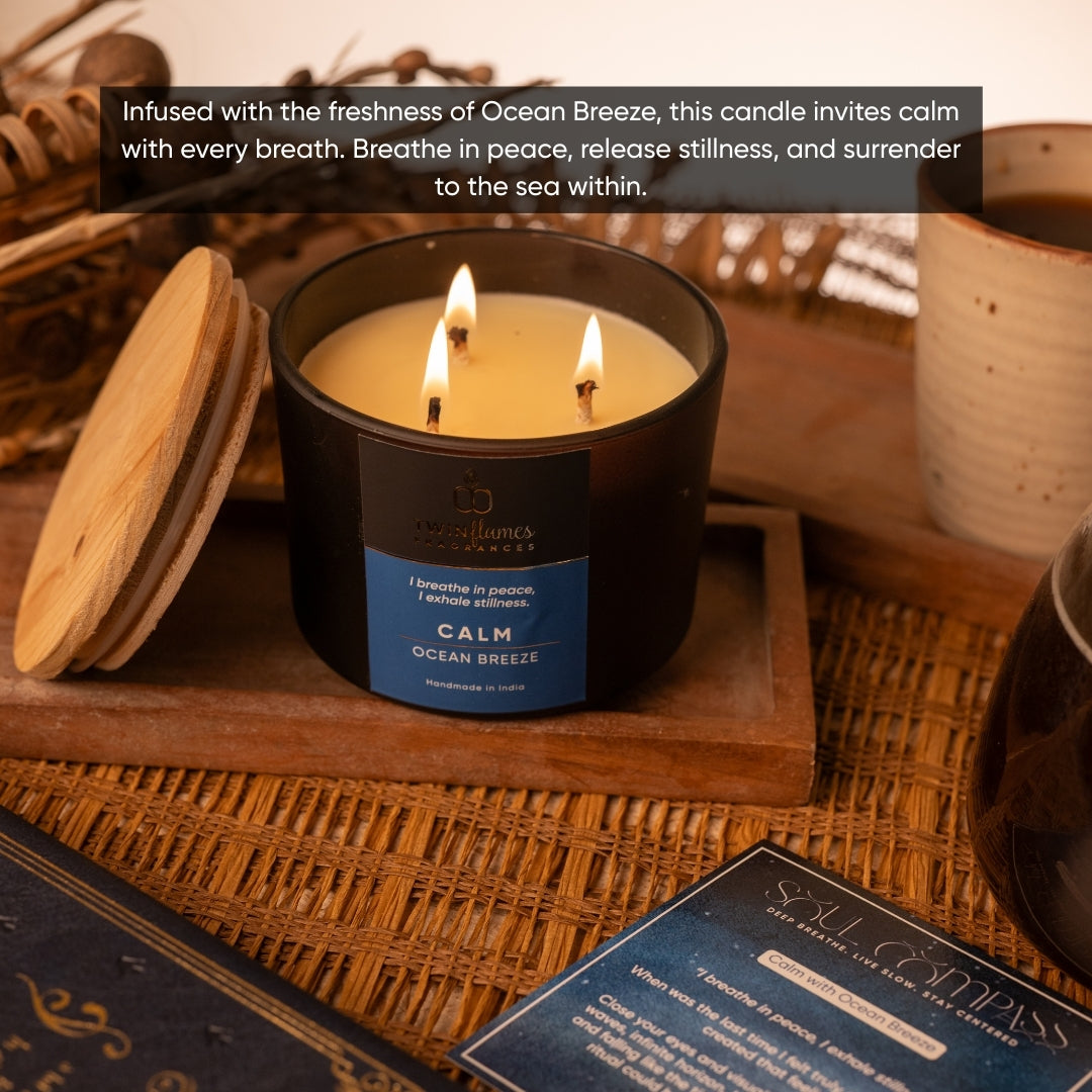Calm – Ocean Breeze Scented Affirmation Candle