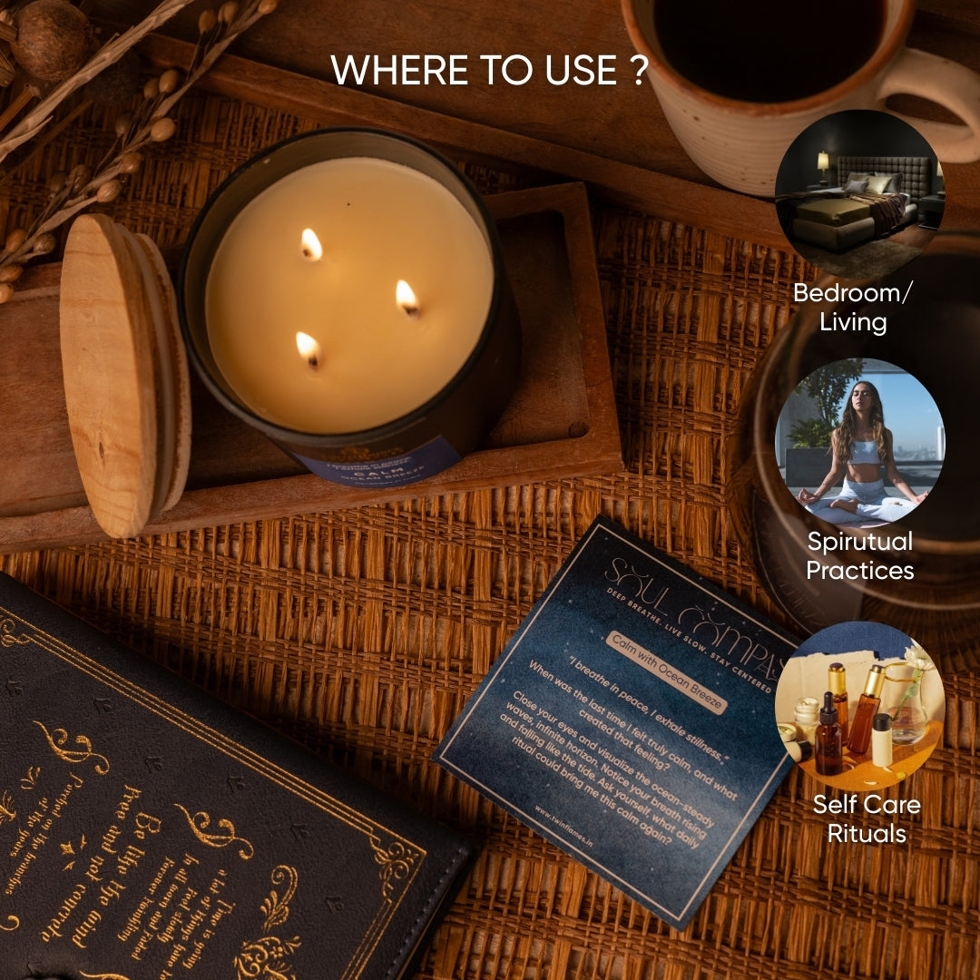 Calm – Ocean Breeze Scented Affirmation Candle