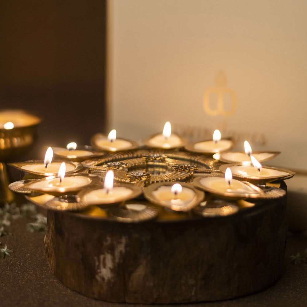 11 Pcs Diya Platter Set