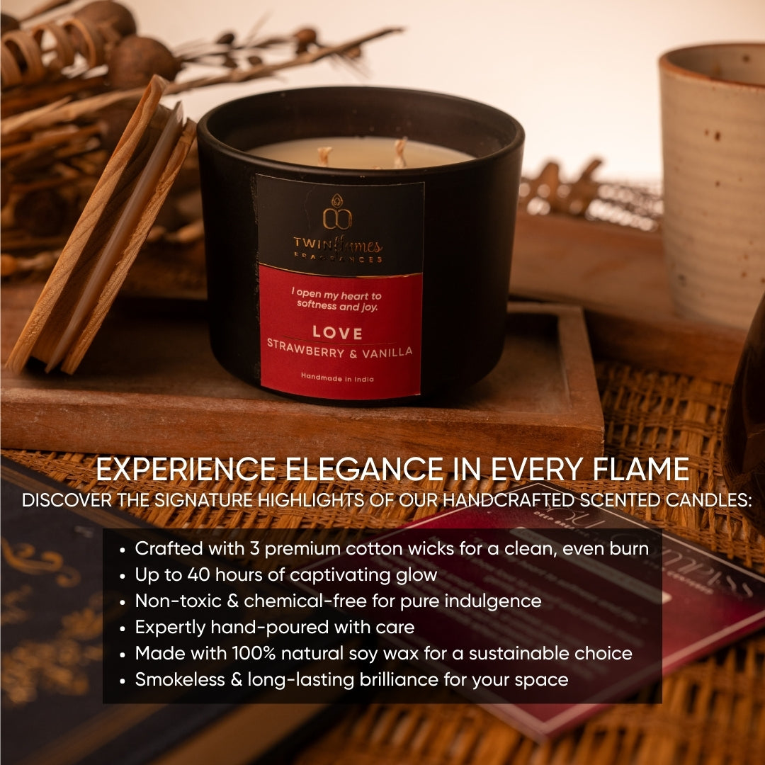 Love – Strawberry & Vanilla Scented Affirmation Candle