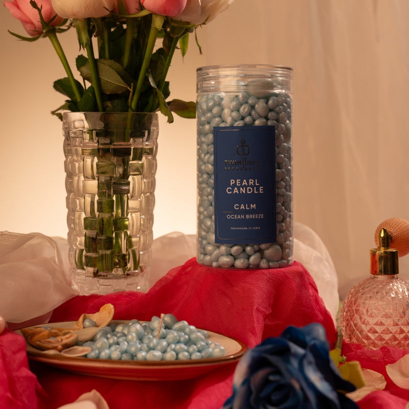 Pearl (Moti) Candle  Jar – Ocean Breeze Scented