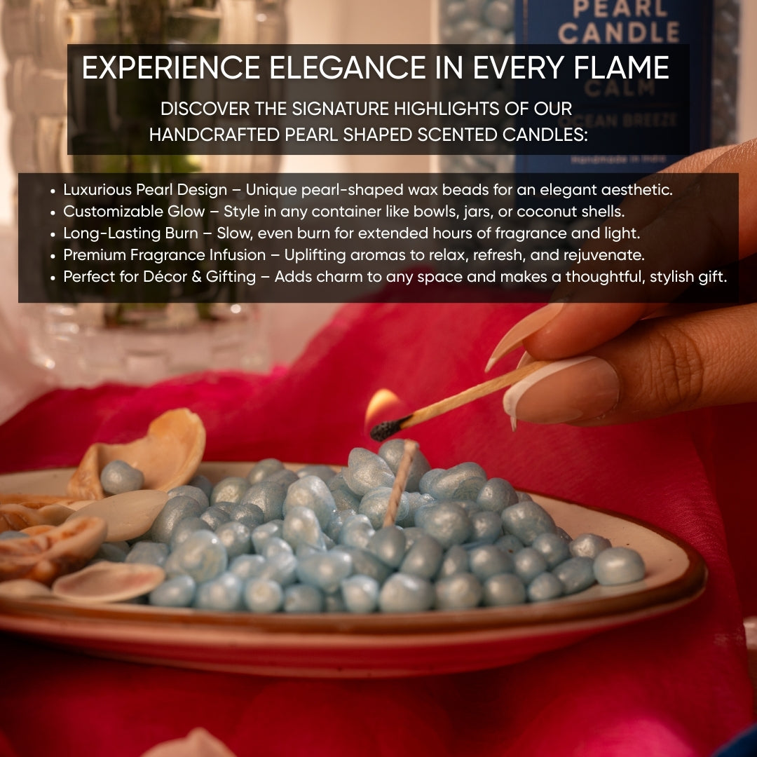 Pearl (Moti) Candle  Jar – Ocean Breeze Scented