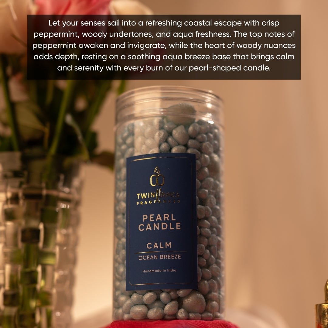 Pearl (Moti) Candle  Jar – Ocean Breeze Scented