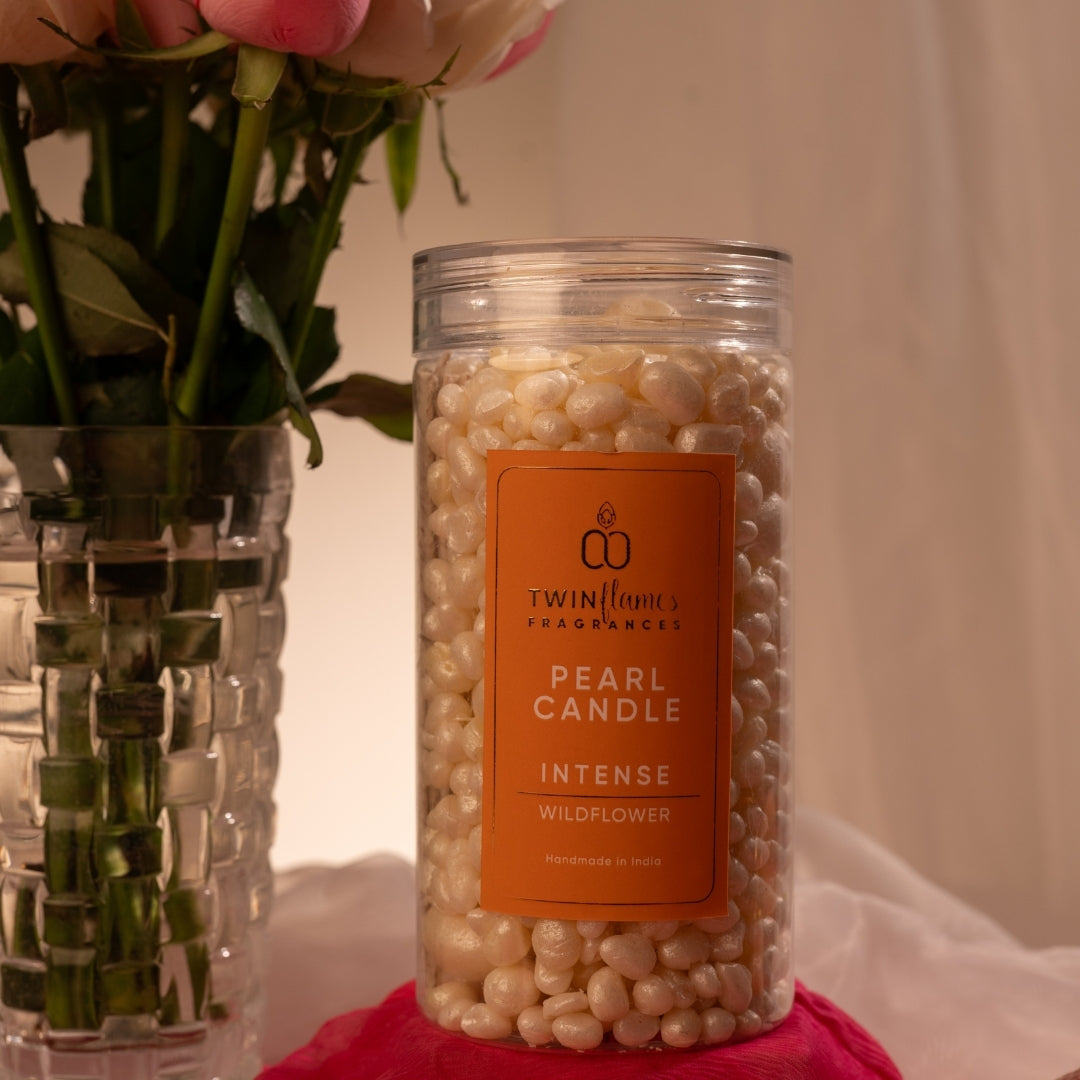 Pearl (Moti) Candle  Jar –  Wildflower Scented