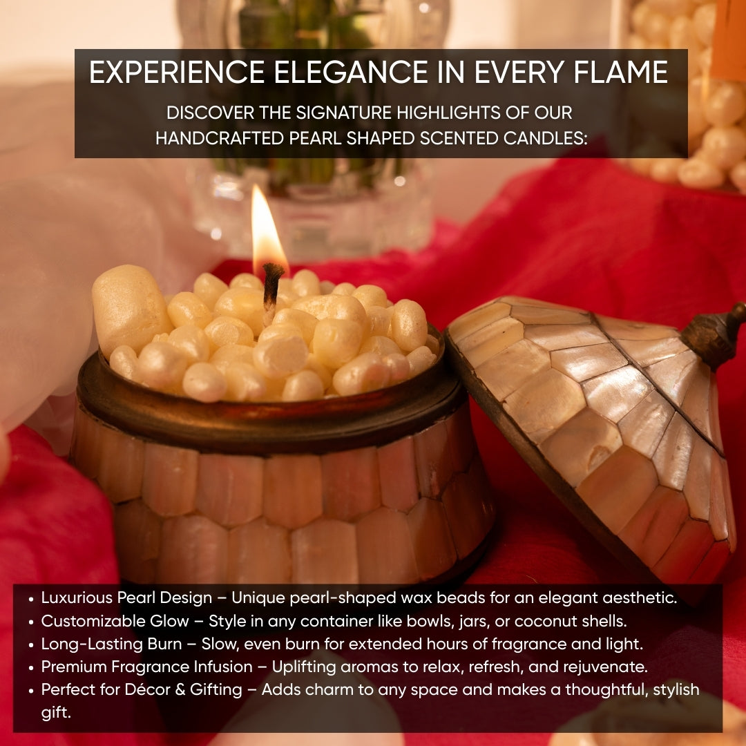 Pearl (Moti) Candle Jar –  Wildflower Scented