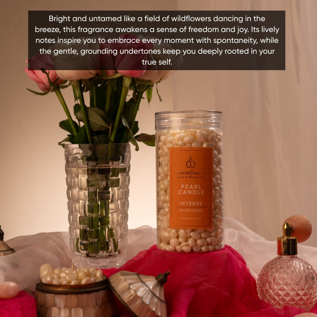 Pearl (Moti) Candle  Jar –  Wildflower Scented