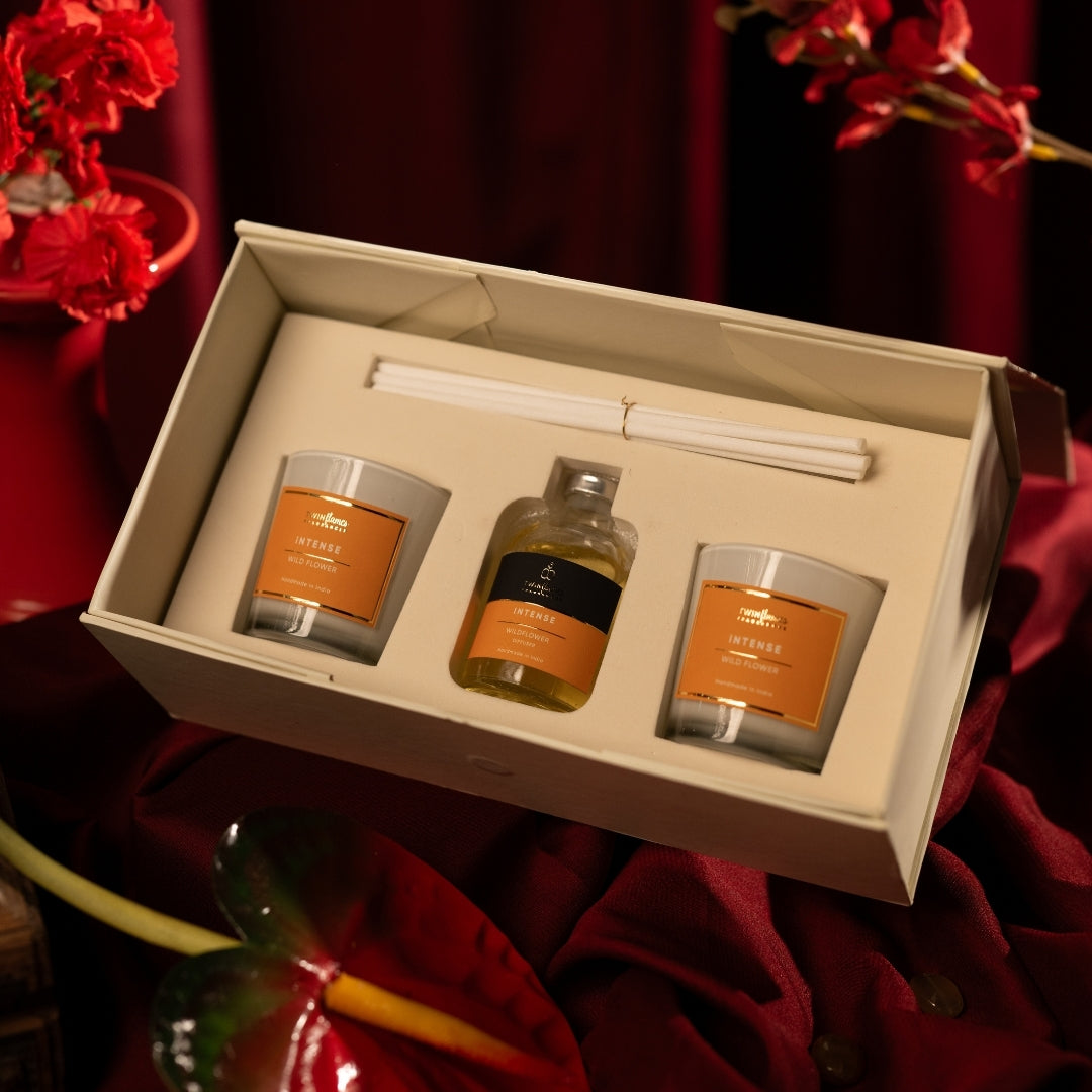 Nivara: Wildflower – 50ml Reed Diffuser & Dual Shot Glass Candles