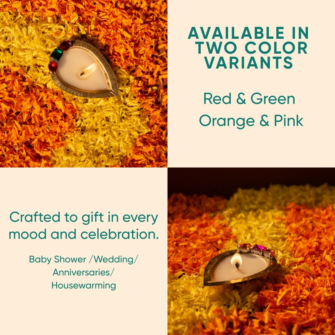 Festive Glow Diya Set - 6 Handcrafted Pieces in Vibrant Colors