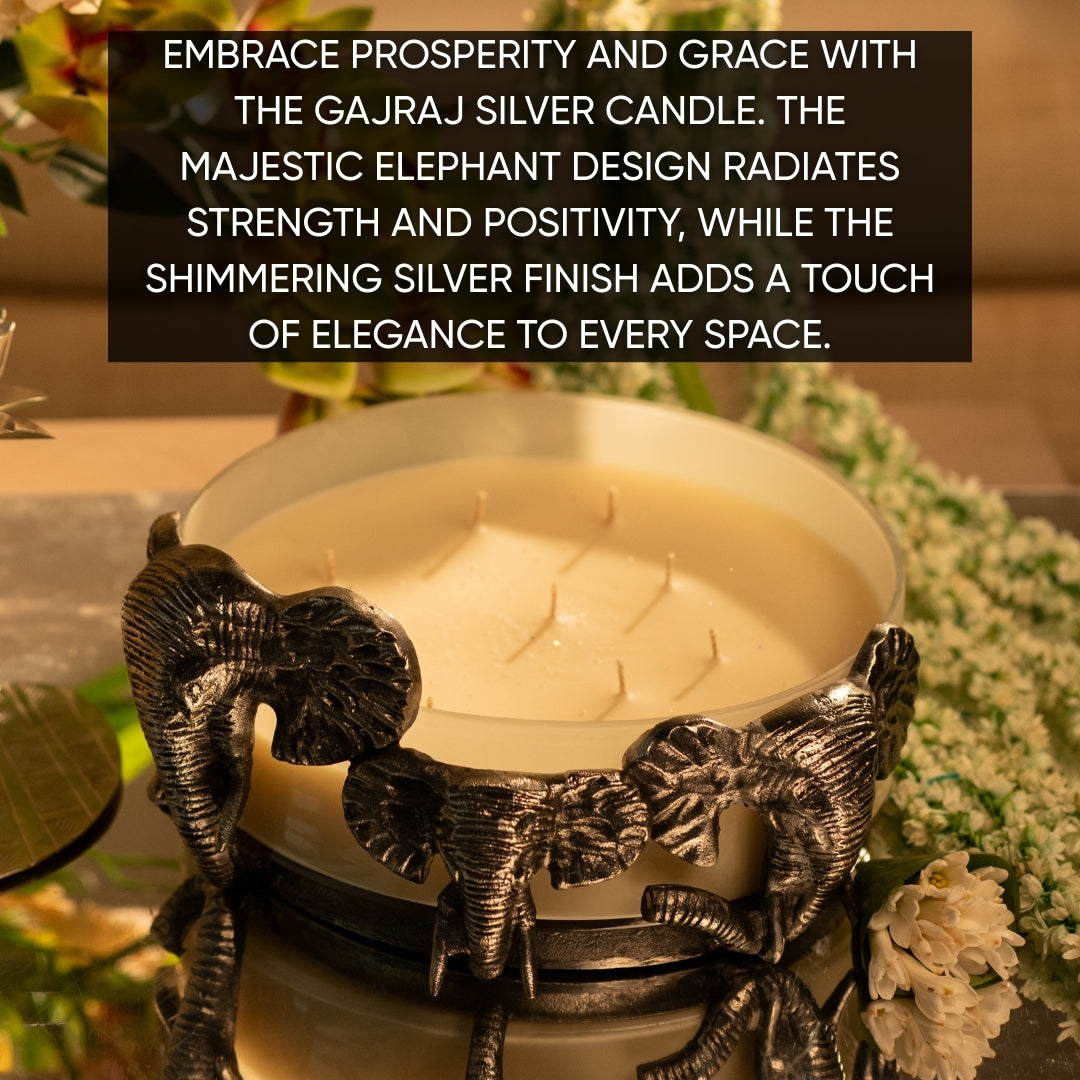 Gajraj Silver Urli Candle