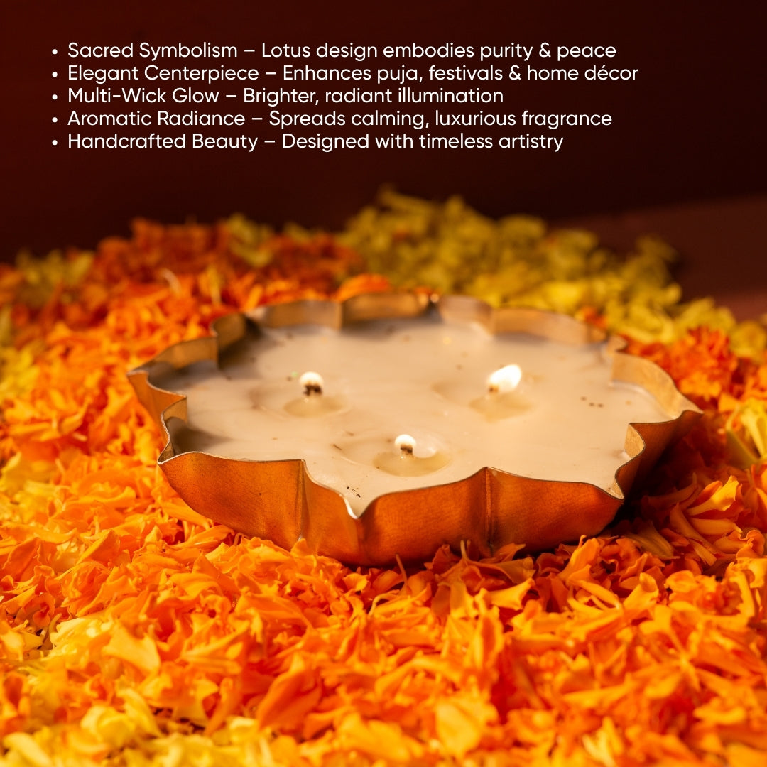 Lotus Urli Candle | Decor Accent with Luxurious Fragrance