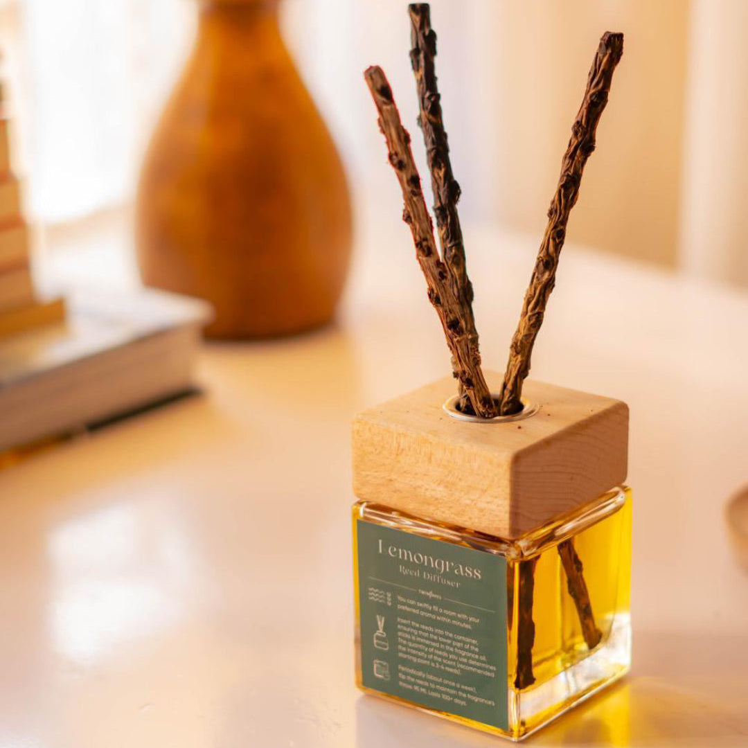 Reed Diffuser | Lemongrass Twin Flames India