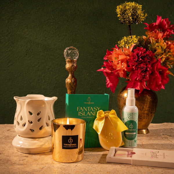 Aarohi – Complete Home Fragrance Set (Electric Diffuser, Room Freshener, Wax Melt Bar, Fragrance Bar & Scented Candle)