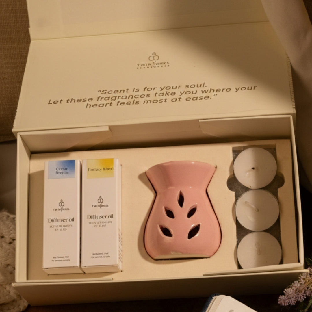 Luminous Love Box – Tea Light Diffuser Set with Oils & Candles