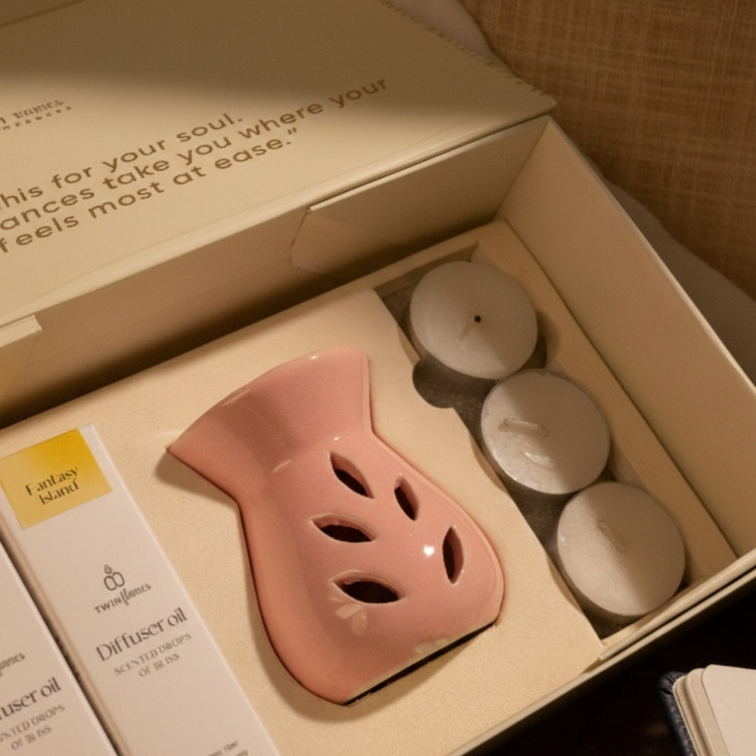 Luminous Love Box – Tea Light Diffuser Set with Oils & Candles