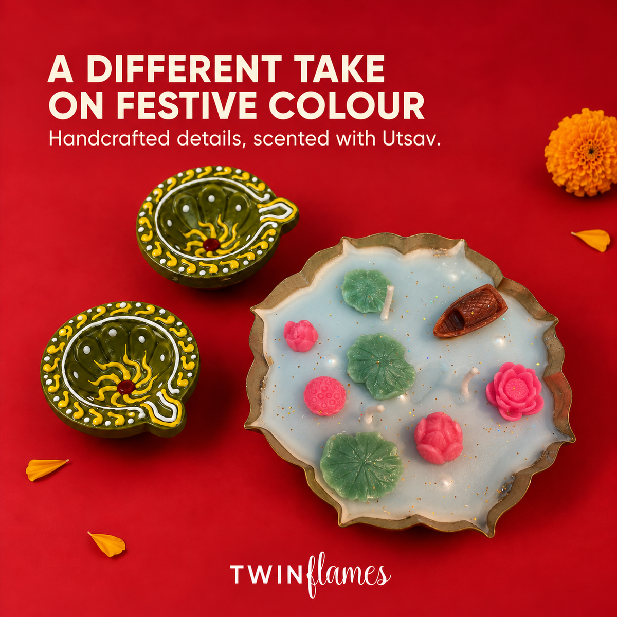Phool – Urli & Diya Candle Set