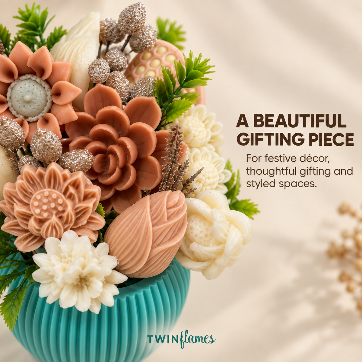 Aqua Guldasta - Floral Bouquet Scented Candle (Kolkata Delivery Only)