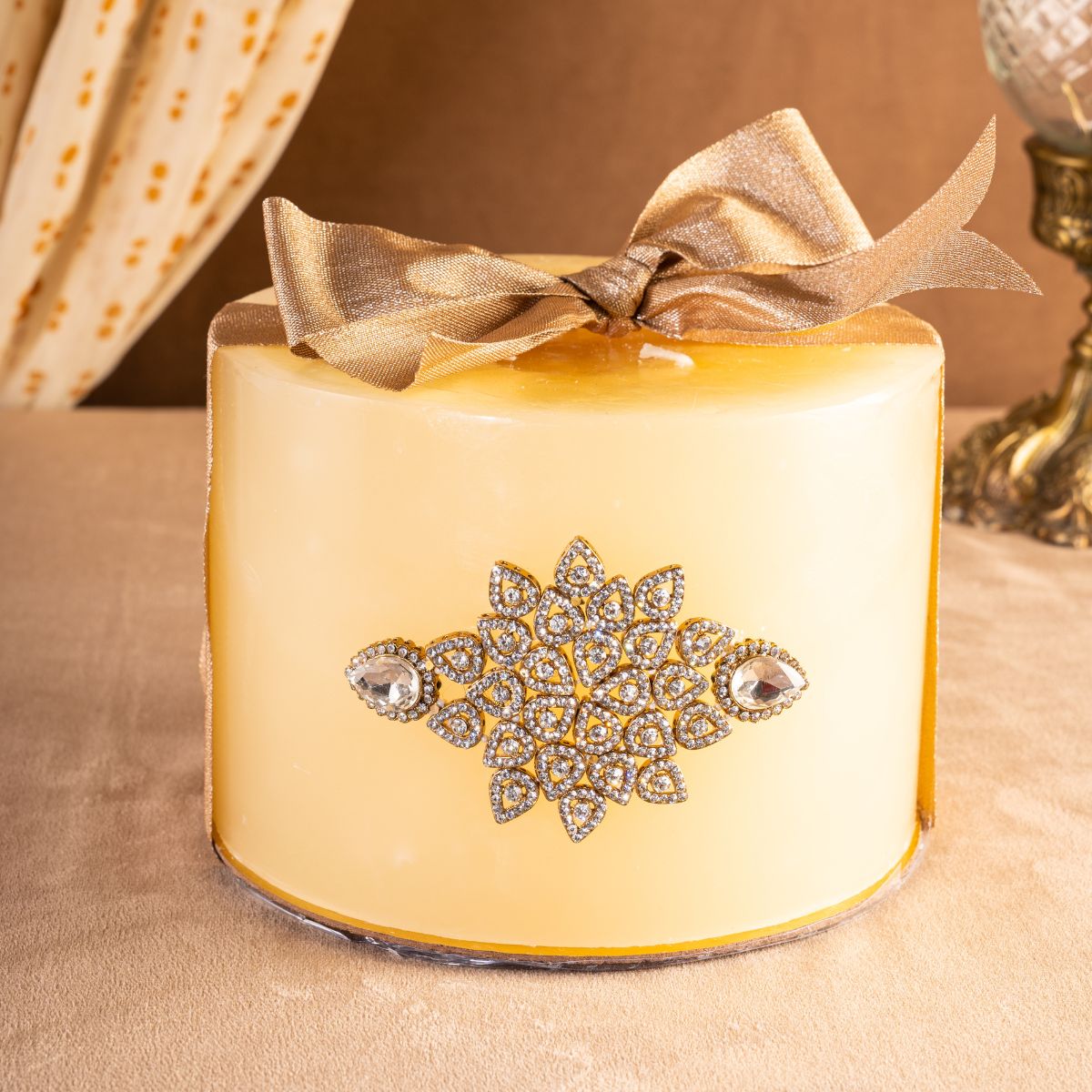 Decorative Diamond Pillar Candle (Kolkata Delivery only) Twin Flames India