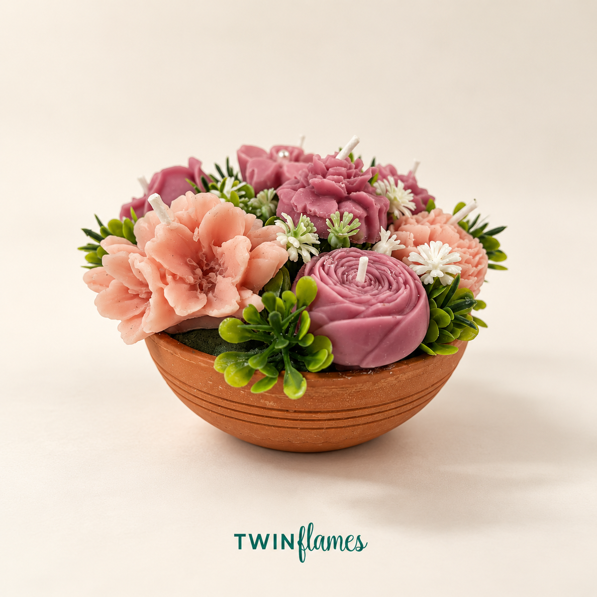 Earthen Floral Bouquet Candle