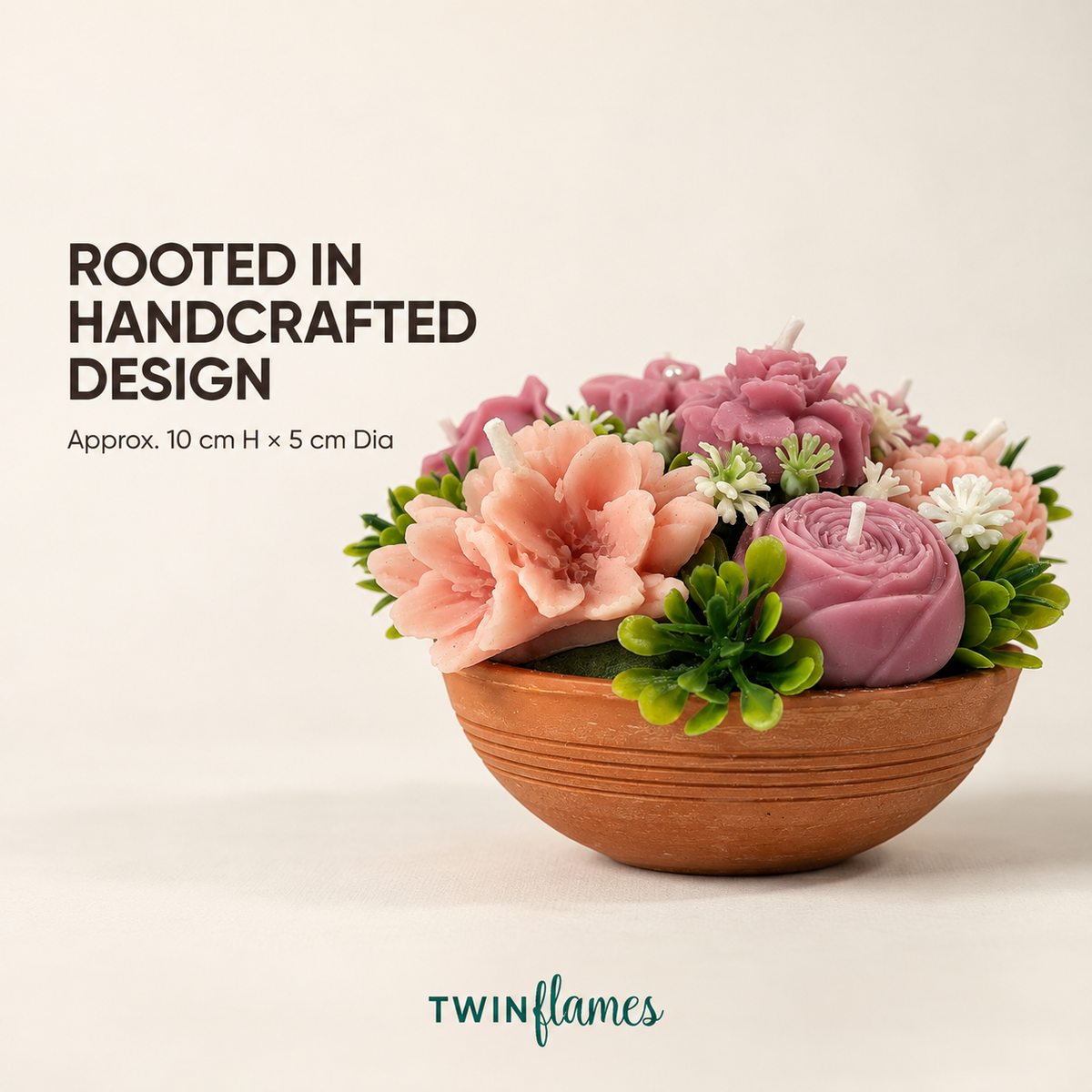 Earthen Floral Bouquet Candle