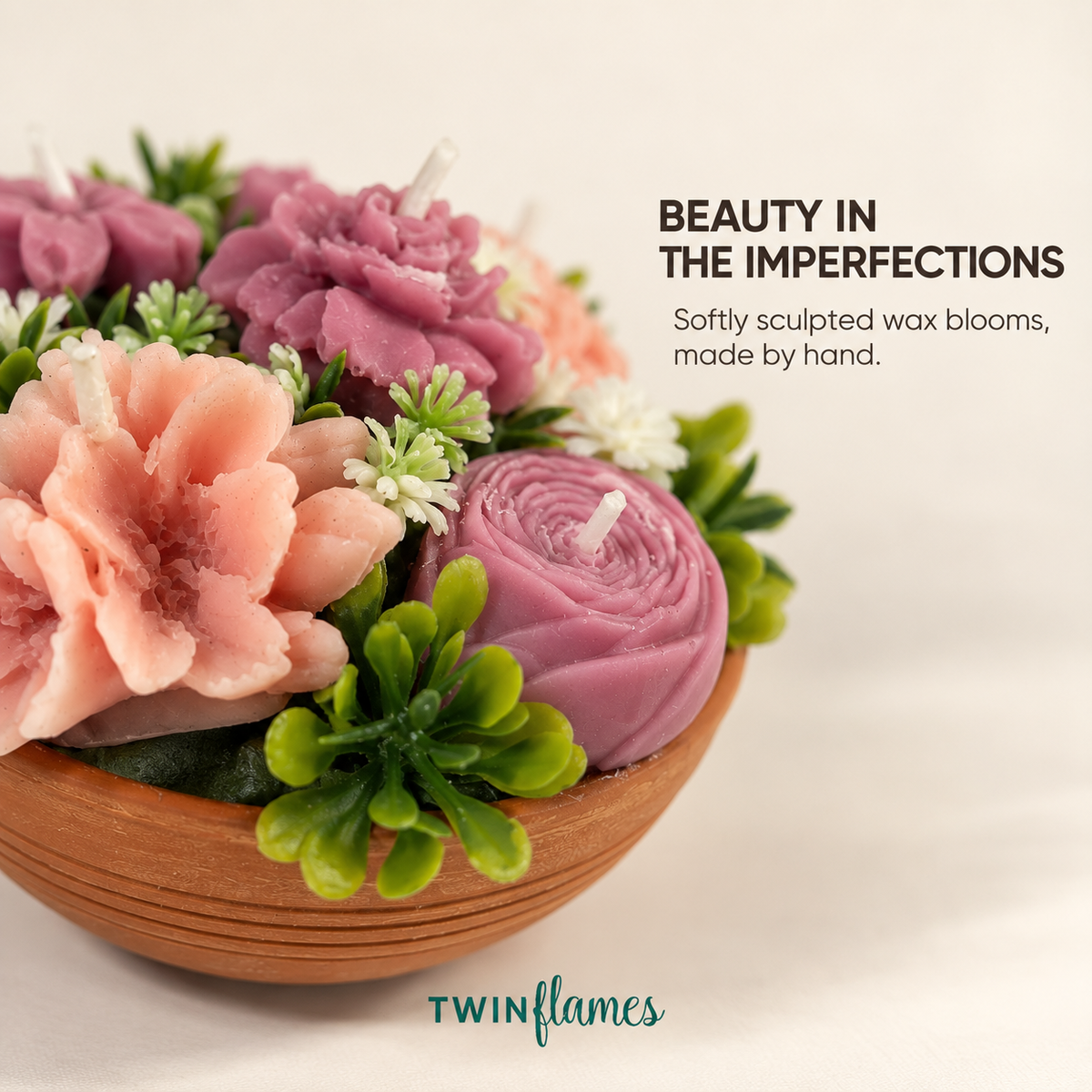 Earthen Floral Bouquet Candle
