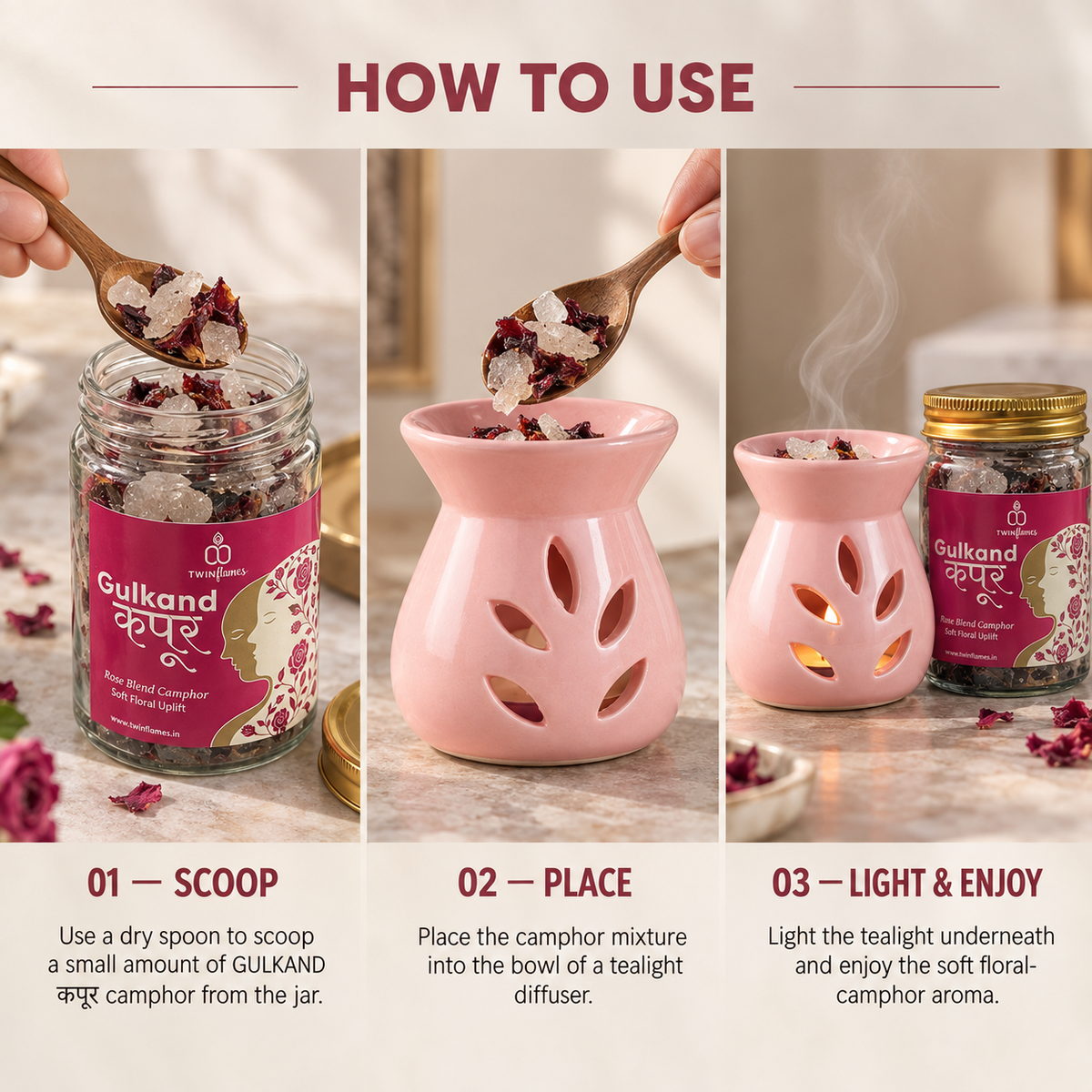 GULKAND कपूर - Rose Blend Camphor