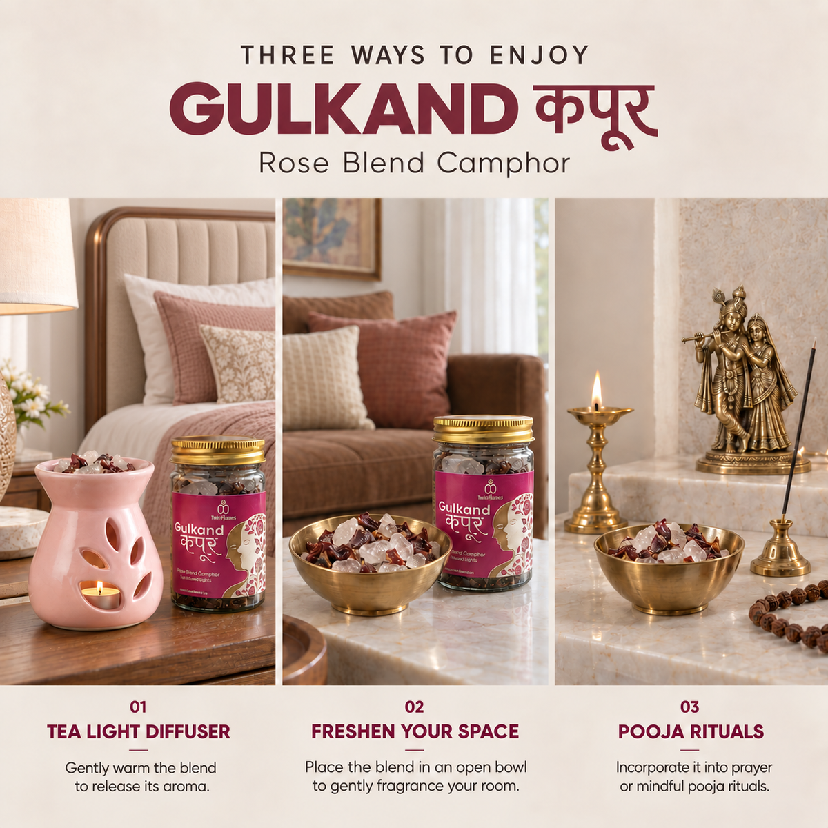 GULKAND कपूर - Rose Blend Camphor