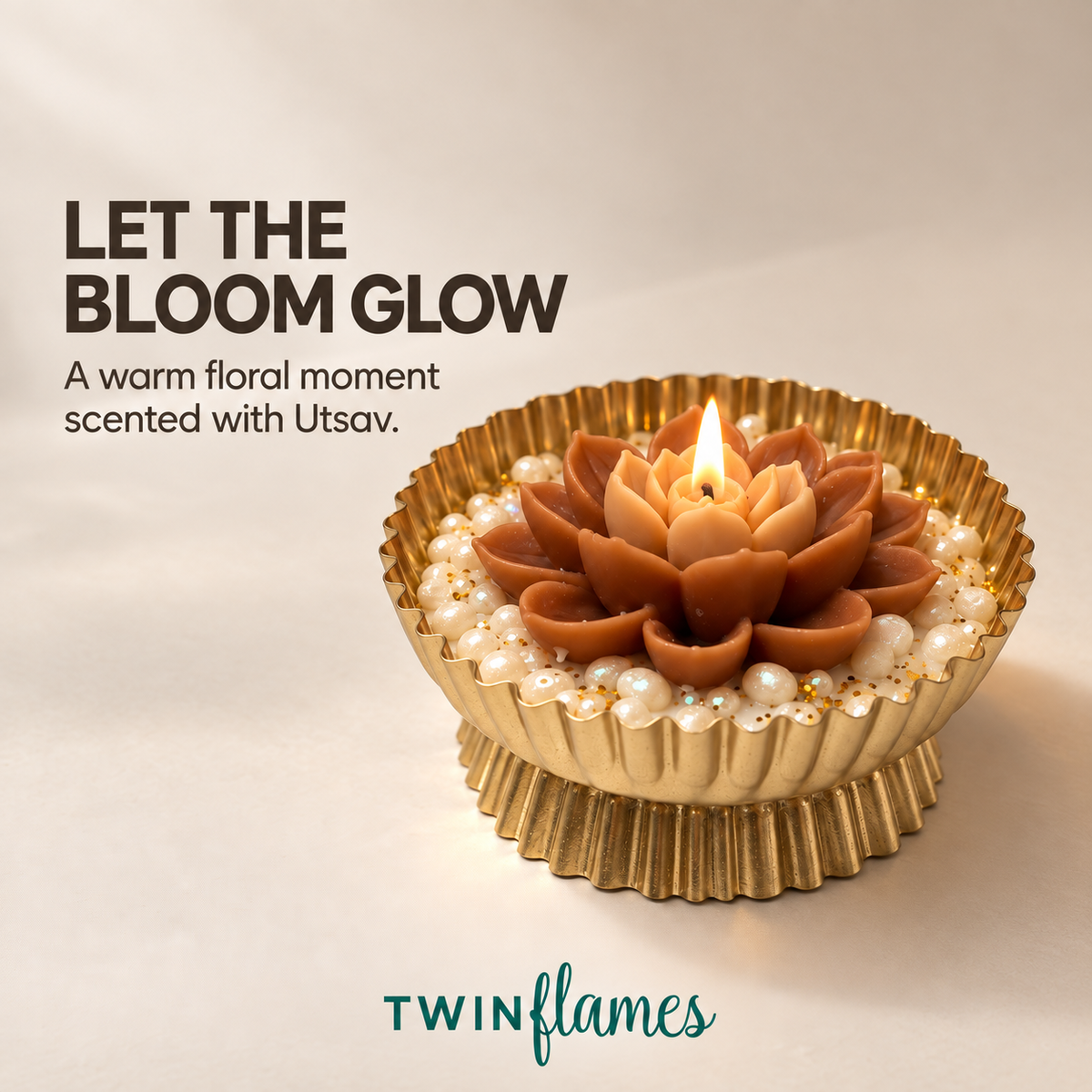 Golden Pearl Urli Candle
