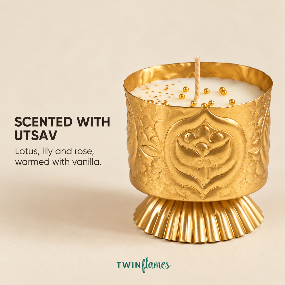 Golden Pedestal Candle