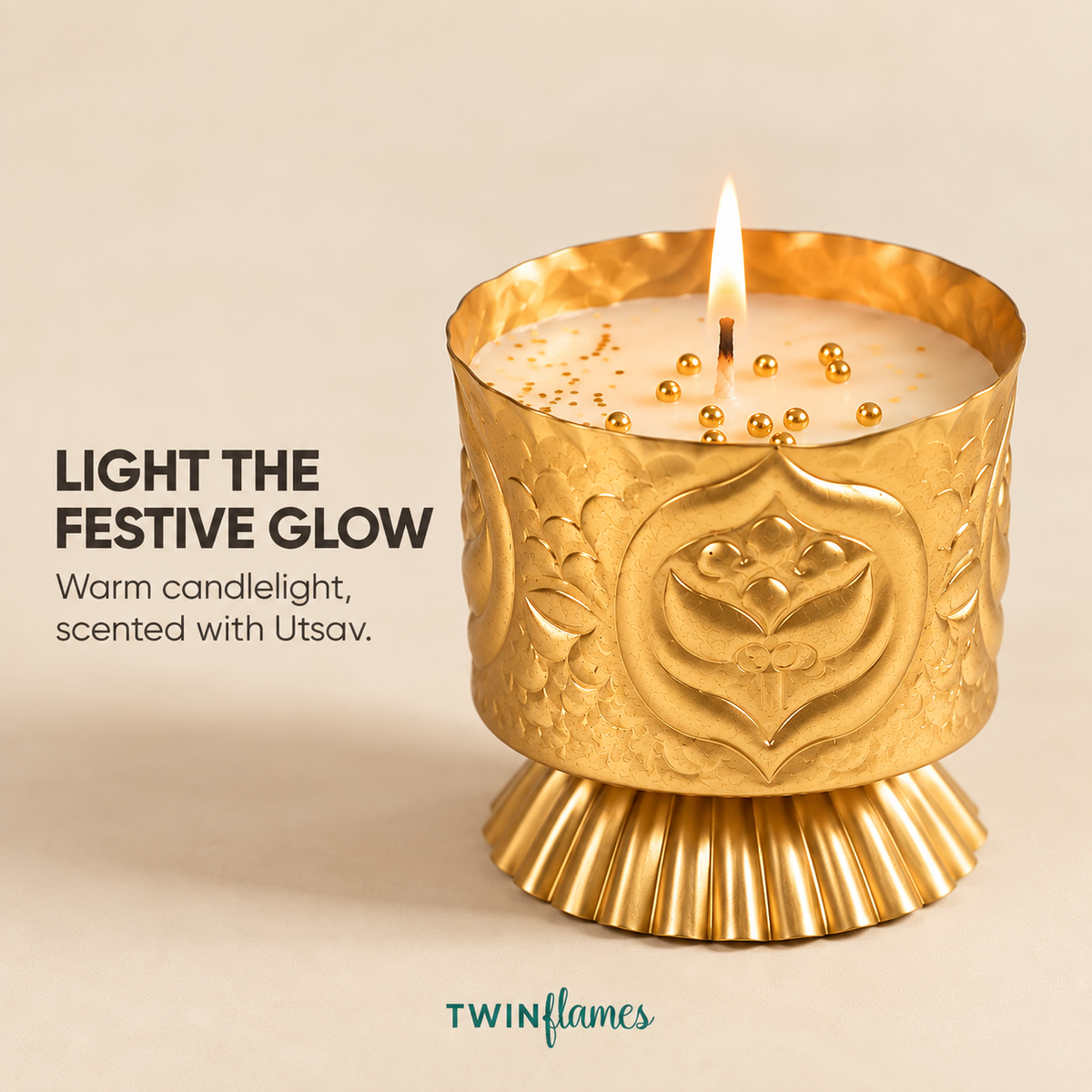 Golden Pedestal Candle