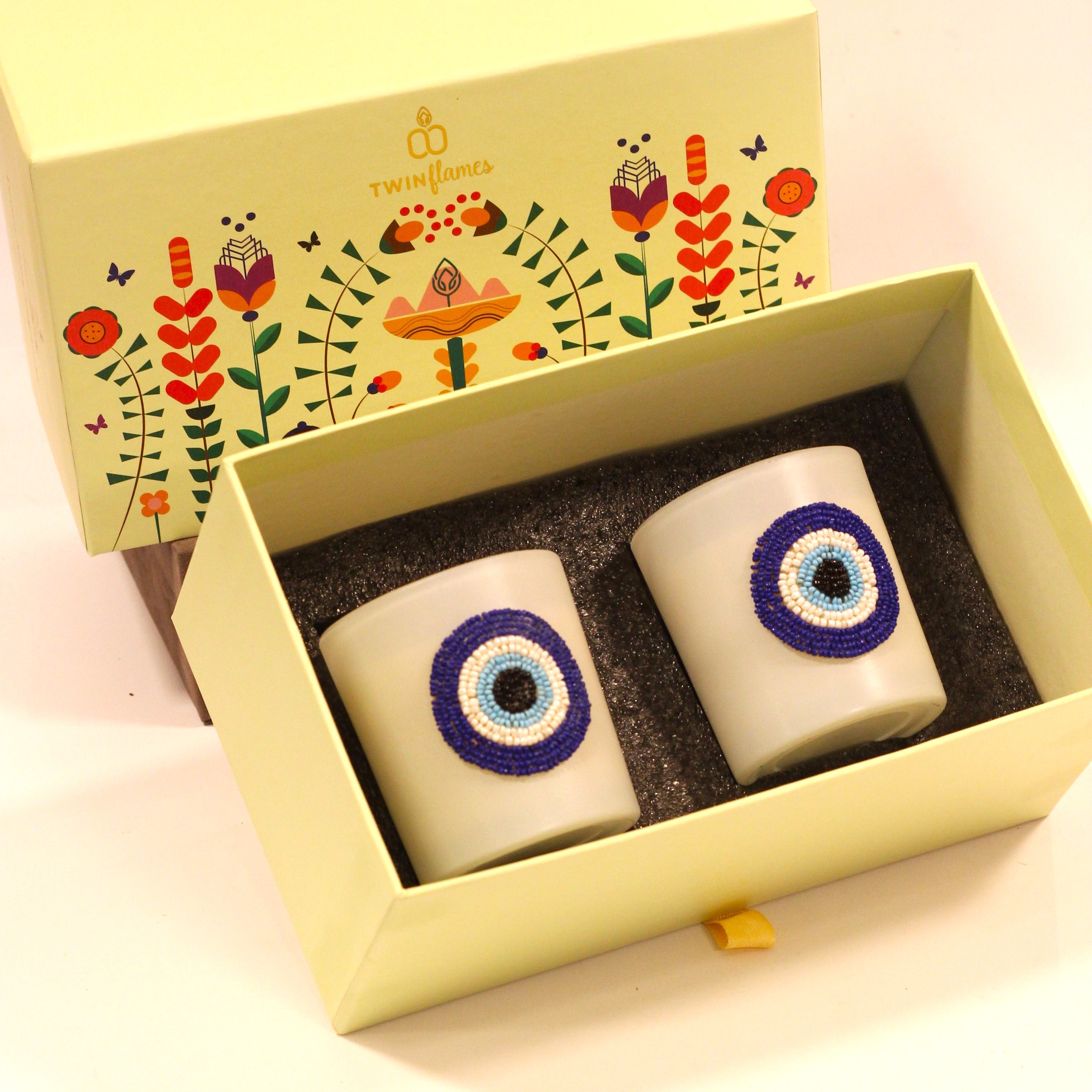 Nazar Evil Eye Candle | Scented Soy Jar Candle Twin Flames India