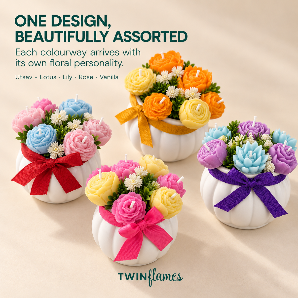 Flower Pot Jar Candle (Assorted Colour)