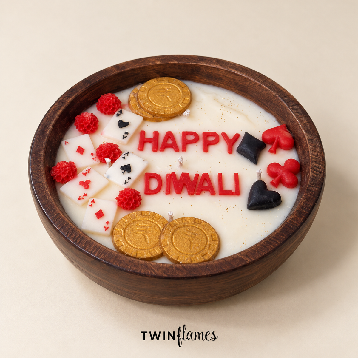 Jashn-e-Diwali – Wooden Bowl Urli Candle