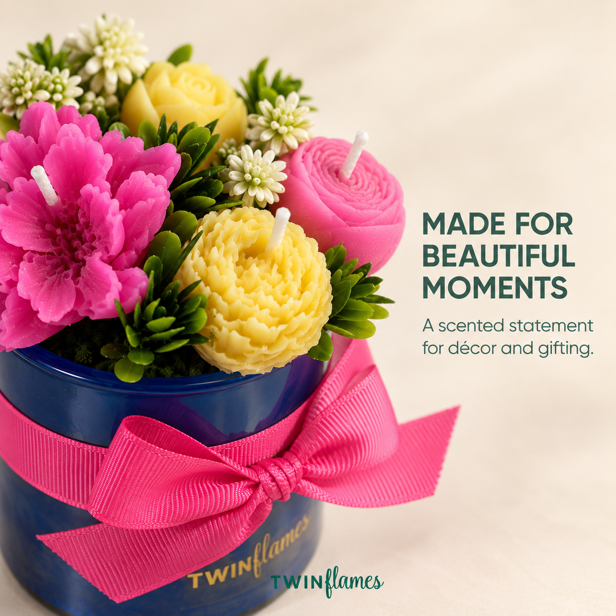 Midnight Blue Floral Bouquet Jar Candle