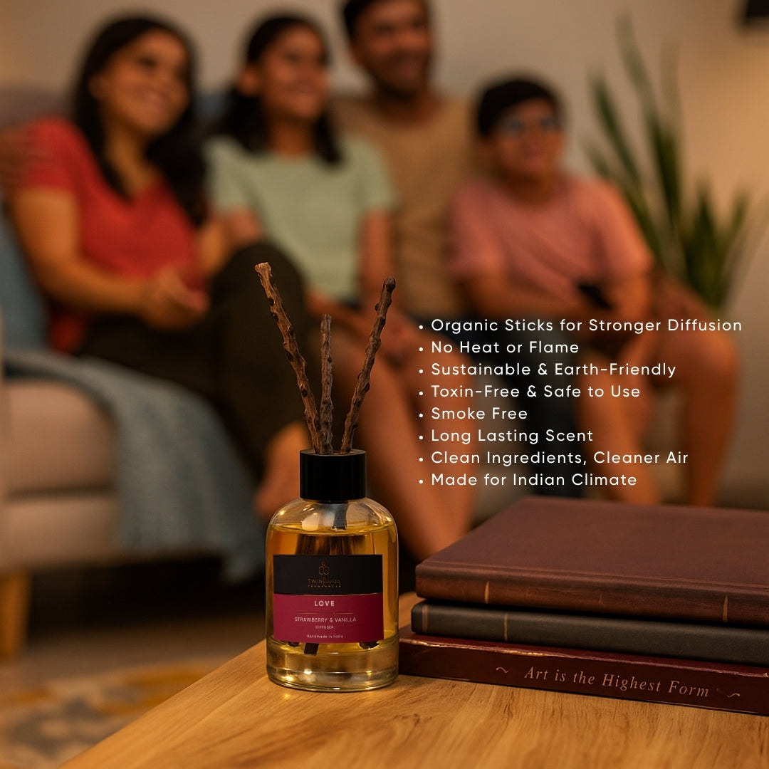 Strawberry & Vanilla Aroma Reed Diffuser – 100ml