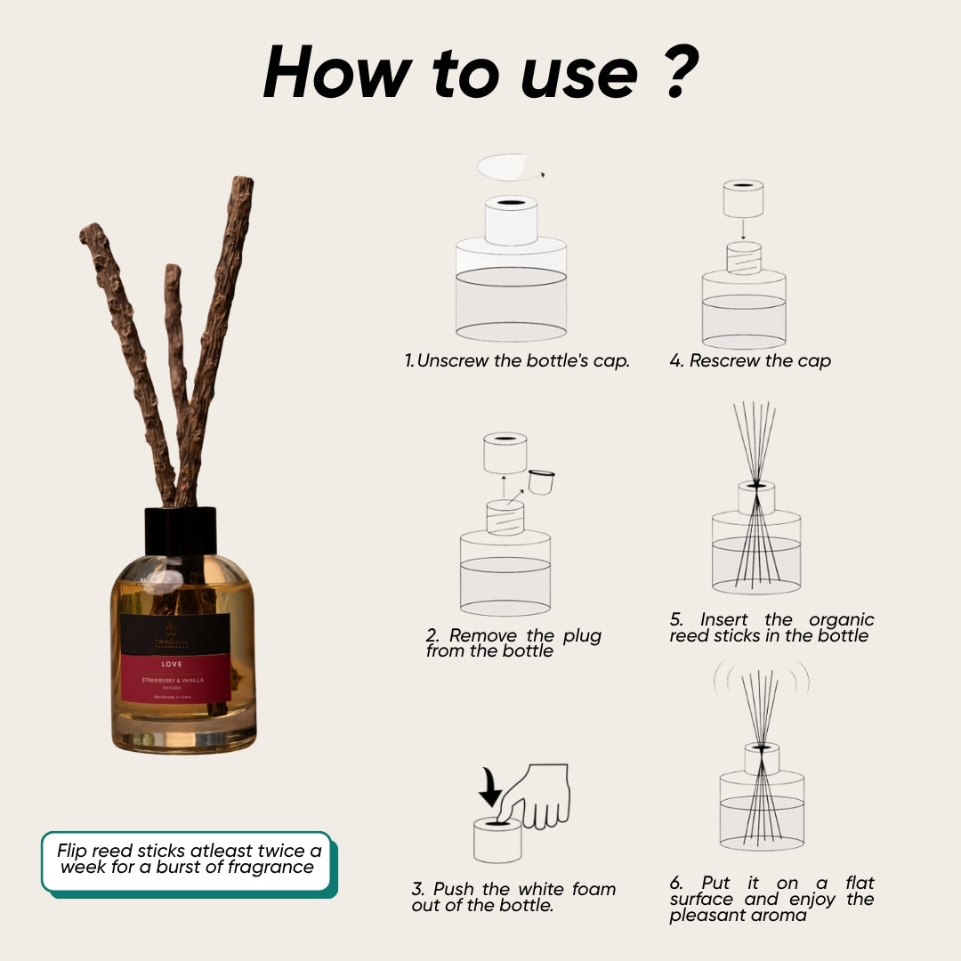 Strawberry & Vanilla Aroma Reed Diffuser – 100ml