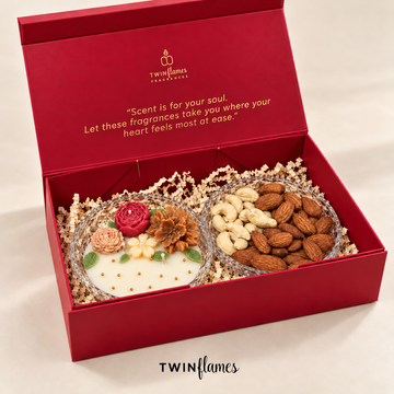 Noor – Floral Candle & Dry Fruit Gift Box