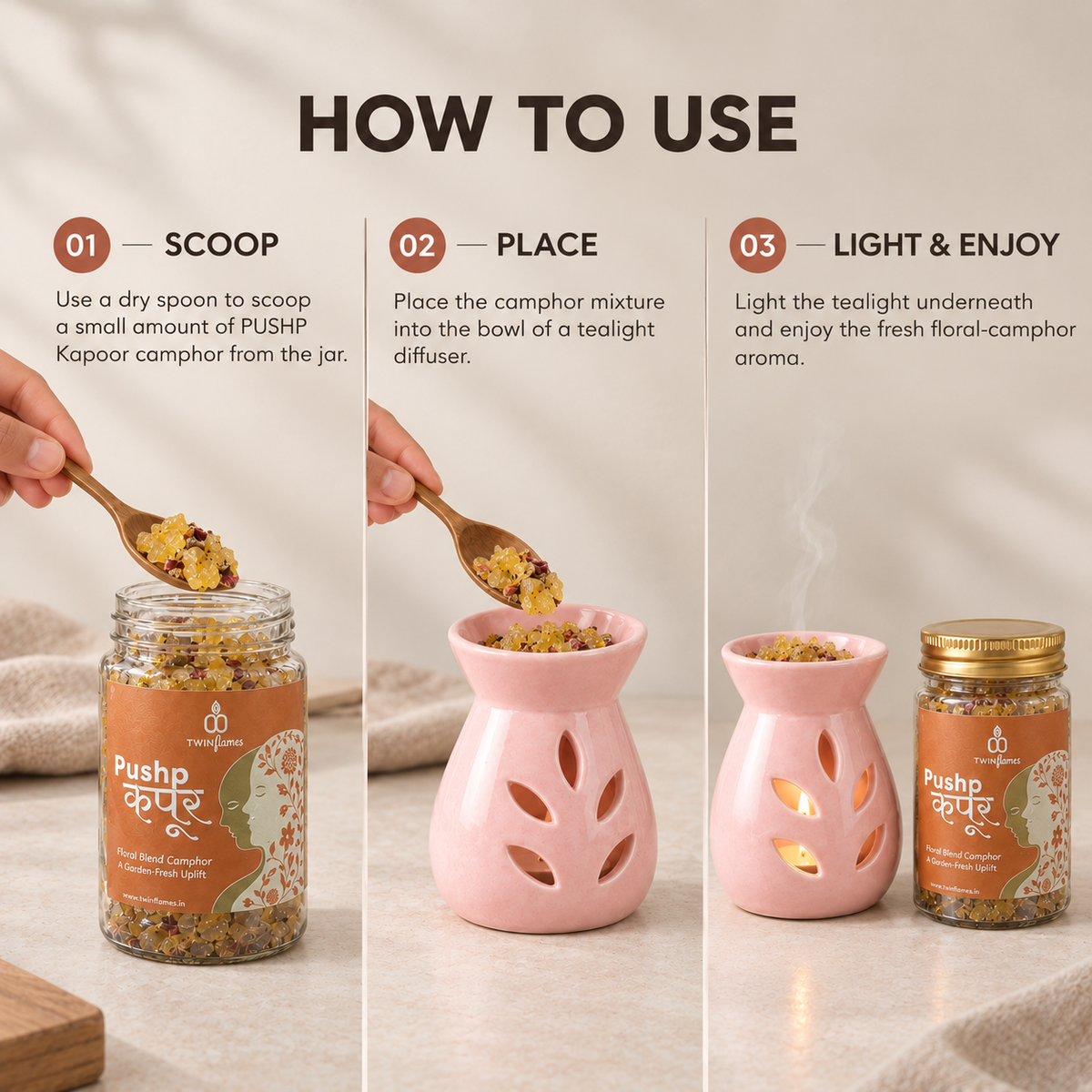 PUSHP कपूर - Floral Blend Camphor