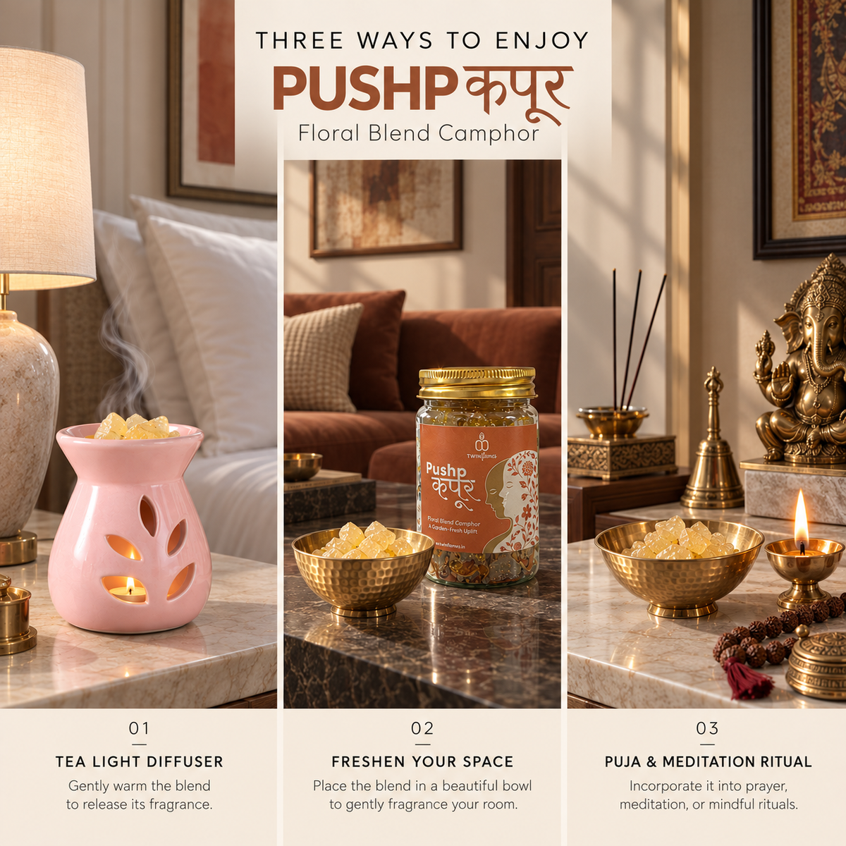 PUSHP कपूर - Floral Blend Camphor