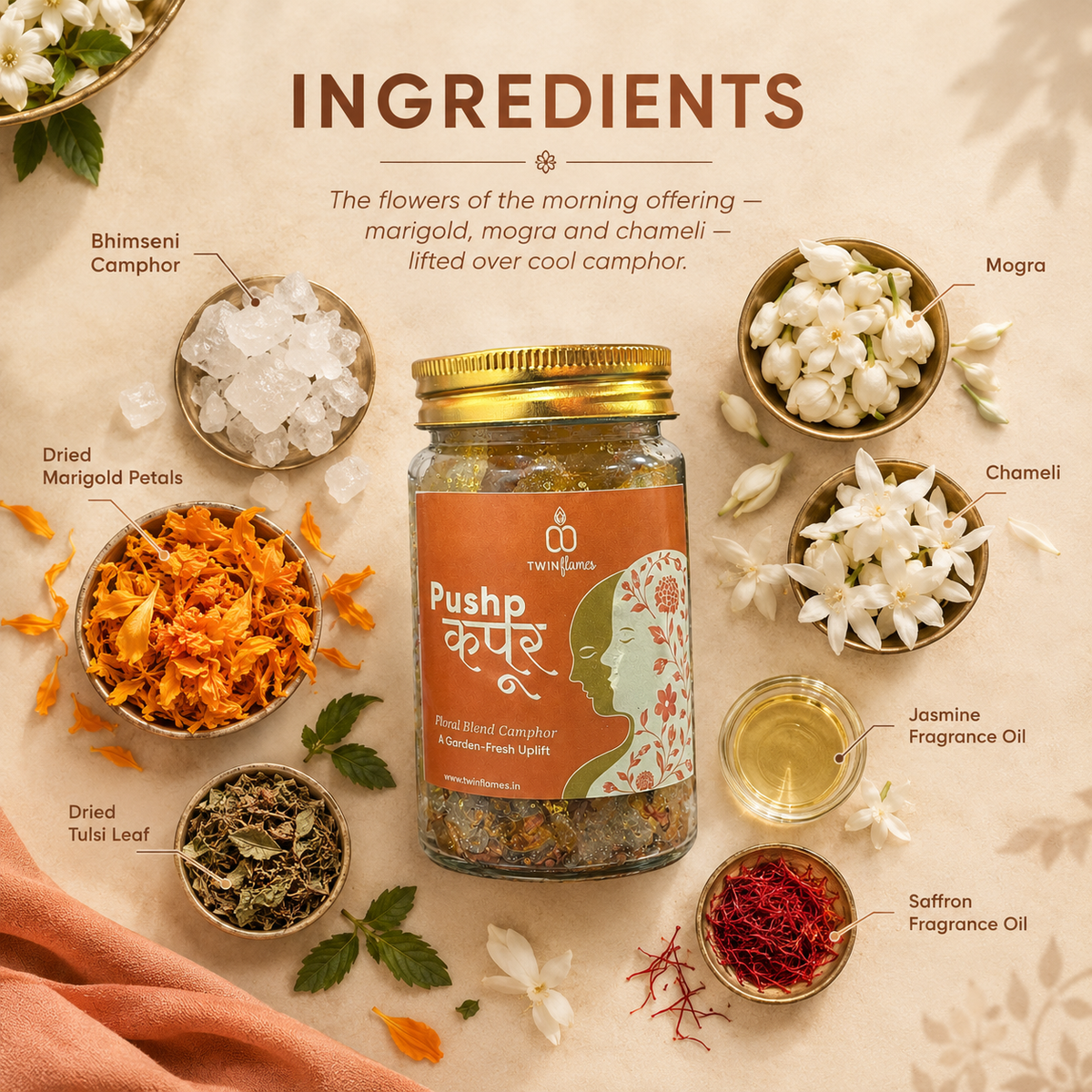 PUSHP कपूर - Floral Blend Camphor