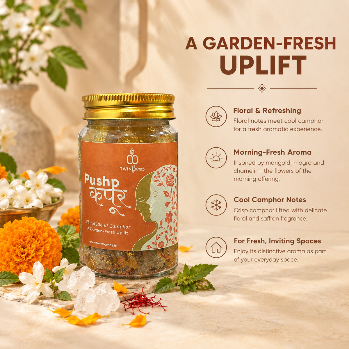 PUSHP कपूर - Floral Blend Camphor