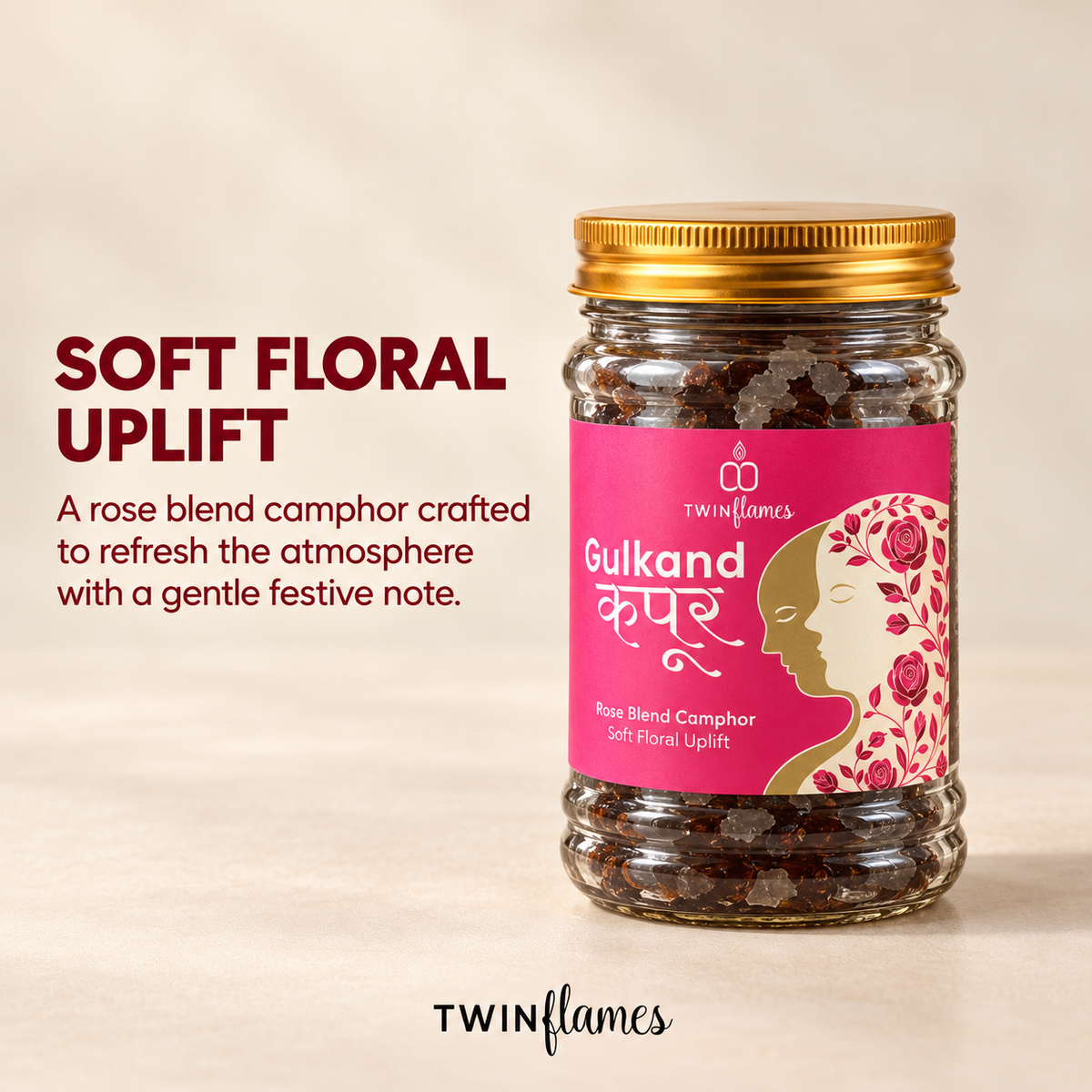 Saanjh – Gulkand Camphor, Urli Candle & Diffuser Set