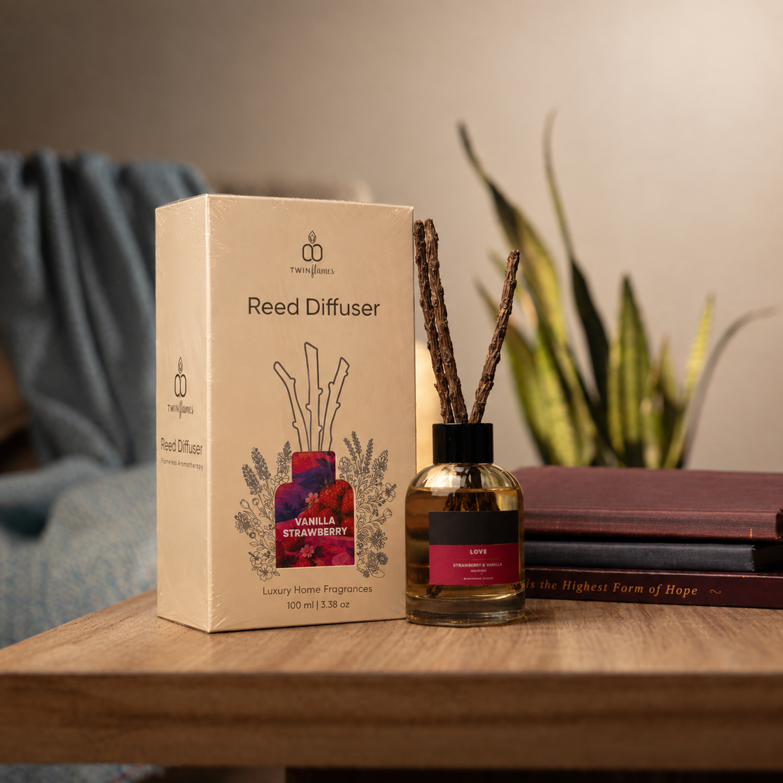 Strawberry & Vanilla Aroma Reed Diffuser – 100ml