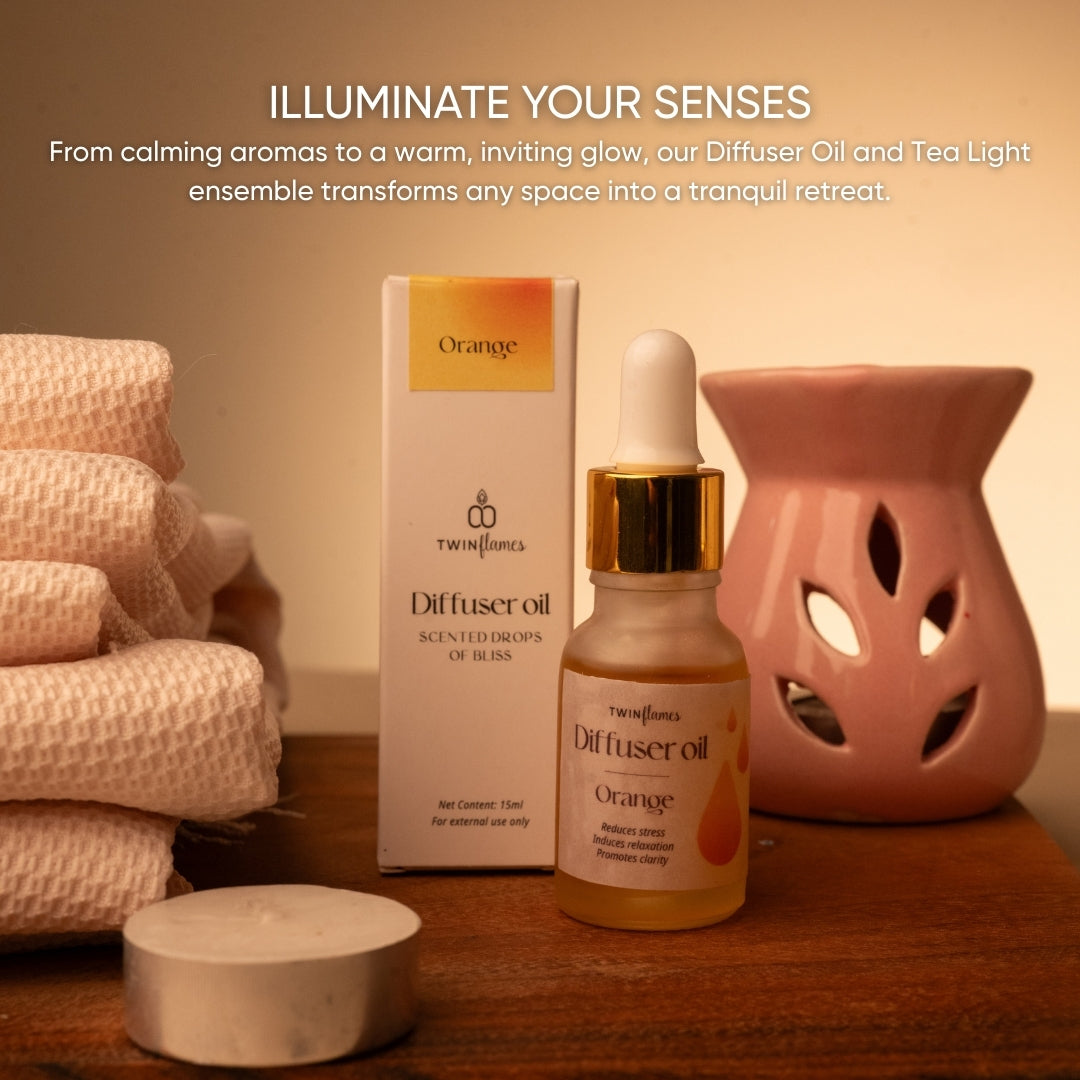 Sukoon Gift Box – Tea Light Diffuser Set with Oils & Candles